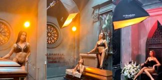 ¡No hay respeto! funeraria en Rusia promociona ataúdes con modelos sexys