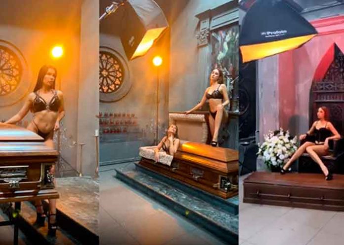 ¡No hay respeto! funeraria en Rusia promociona ataúdes con modelos sexys
