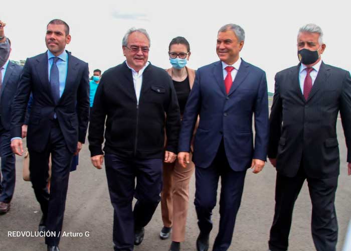 Presidente de la Duma Estatal de Rusia llega a Nicaragua