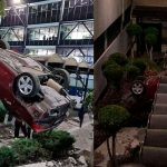 Un carro cae desde el cielo en Universidad de México