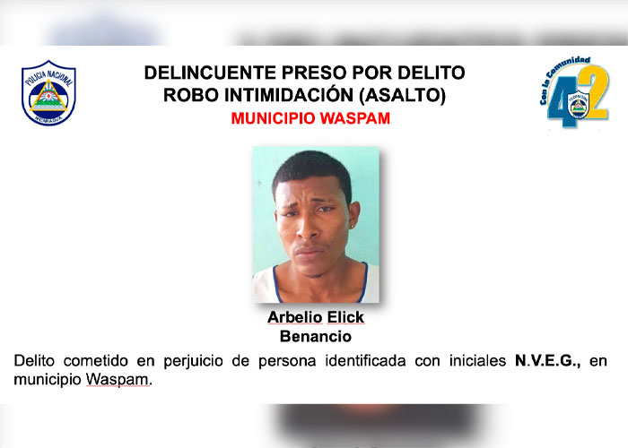 Policía Nacional en Puerto Cabezas presentó a siete supuestos delincuentes