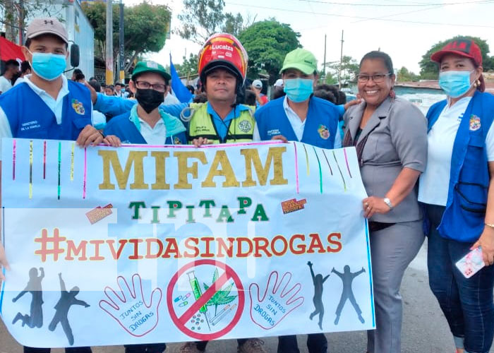 Estudiantes de Tipitapa hacen caminata en contra de las drogas