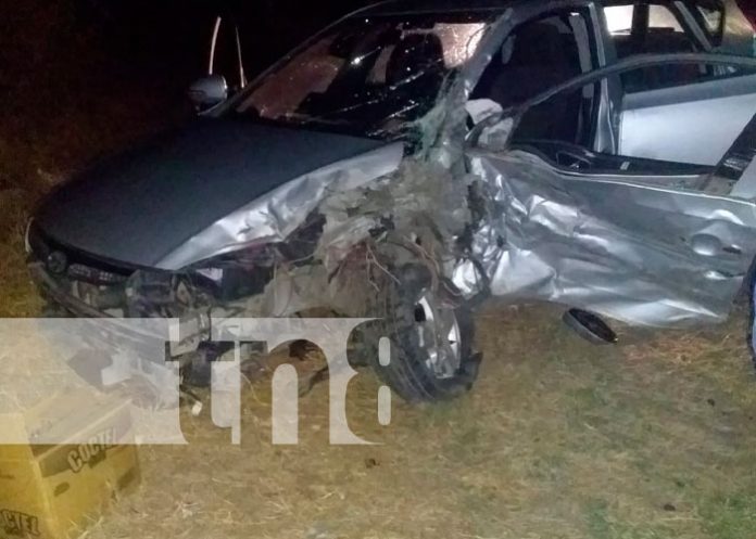 Un lesionado en fuerte Choque entre dos vehículos en Juigalpa, Chontales