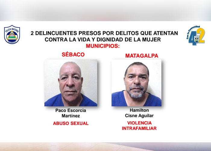Presuntos delincuentes de Matagalpas