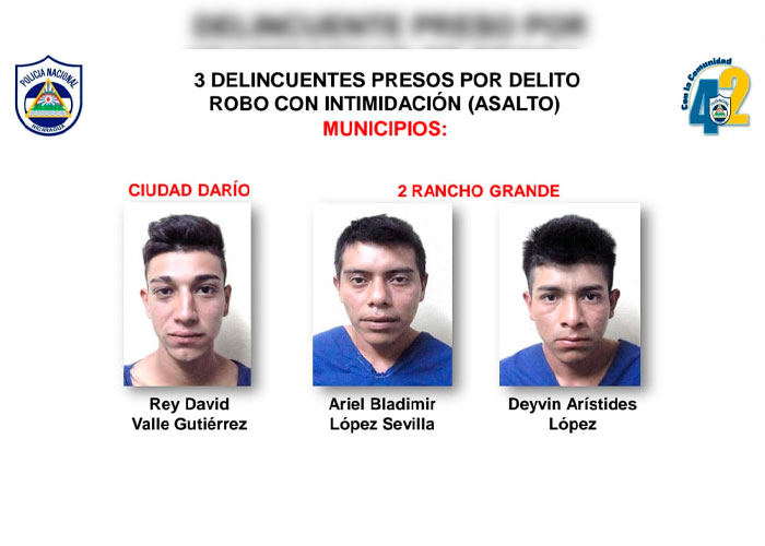 Capturan a 8 personas en Matagalpa señaladas de cometer delitos