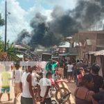 Masivo incendio en Prinzapolka, Caribe Norte de Nicaragua