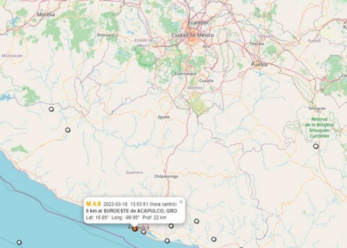 Sismo de magnitud 4.8 sacude Guerrero, México
