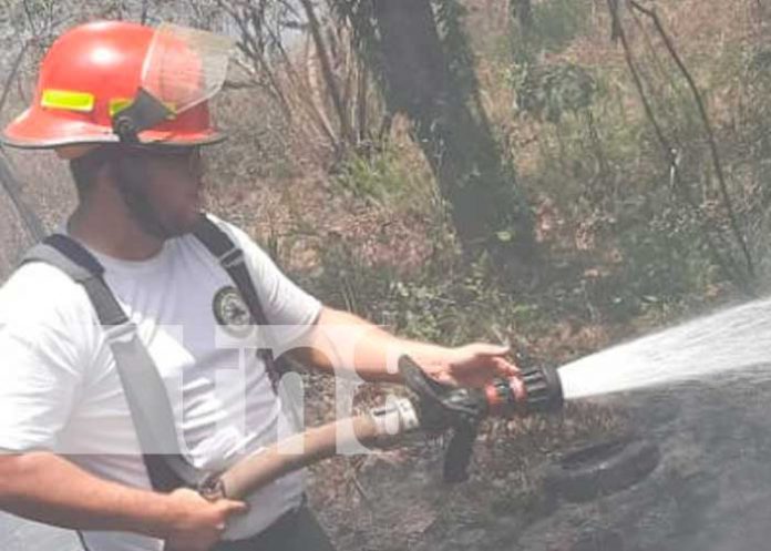 Incendio forestal controlado por Bomberos en Diriamba