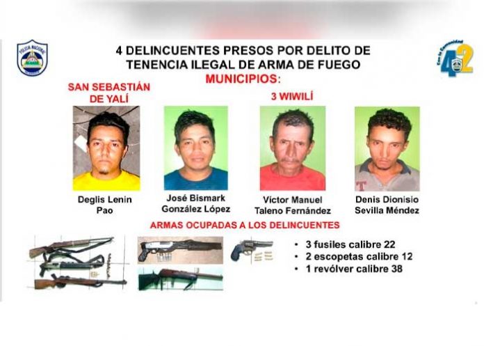 16 Delincuentes de peligrosidad fueron arrestados en Jinotega