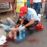 Motociclista termina con la cabeza partida tras accidentarse en Managua