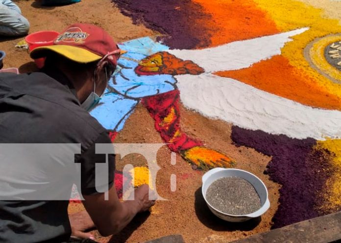 Barrio indígena de Sutiava, en León realiza alfombras pasionarias