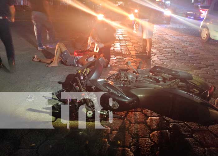 Motociclista lesionado en Managua