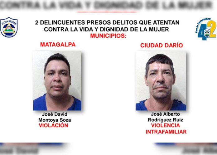 Matagalpa: 8 detenidos por diferentes delitos de alta peligrosidad