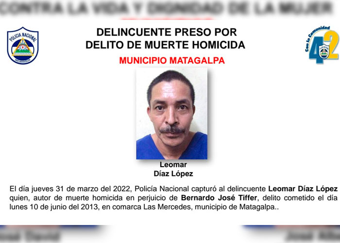 Matagalpa: 8 detenidos por diferentes delitos de alta peligrosidad 