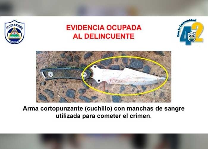 Policía Nacional presenta evidencia incriminatoria de presunto autor homicida en Rivas