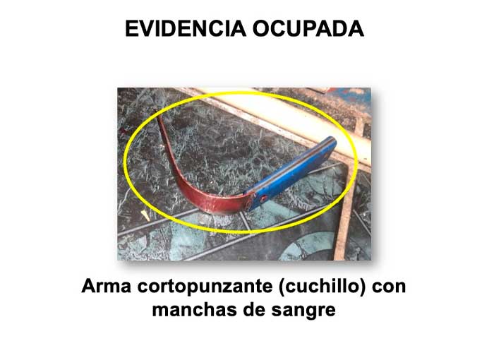 Arma que se usó para cometer el crimen en Managua