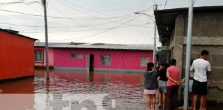 Casas anegadas en Jinotepe, Carazo, tras fuertes lluvias