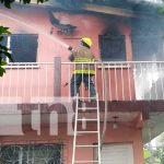 Consecuencias de un incendio registrado en una vivienda de Managua