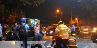 Escena de accidente de tránsito en Carretera Norte, Managua