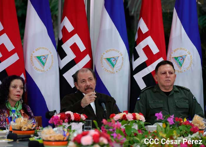 Presidente de Nicaragua, Daniel Ortega, se dirige al pueblo tras el triunfo en la CIJ