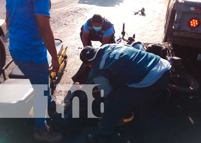 Accidente de tránsito en sector de la Rotonda El Periodista, Managua