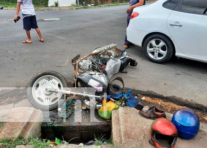 Accidente vial se registró en el sector del cine cabrera, Managua