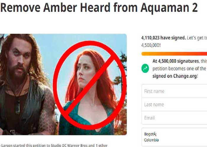 4 millones de firmas rechazan continuidad de Amber Heard en Aquaman