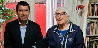 Embajador de Nicaragua visita a Stella Calloni, periodista internacional de Argentina