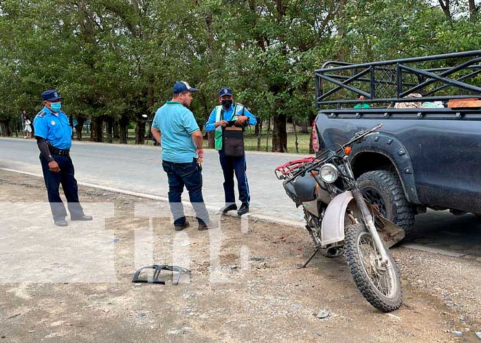 Motociclista lesionado tras sufrir un accidente en Jalapa