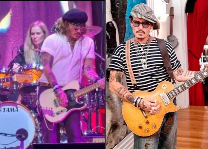 Johnny Depp aparece en concierto en Inglaterra