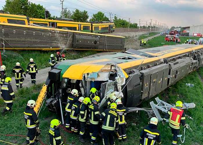 Descarrilamiento de tren en Austria dejó un muerto y 13 heridos