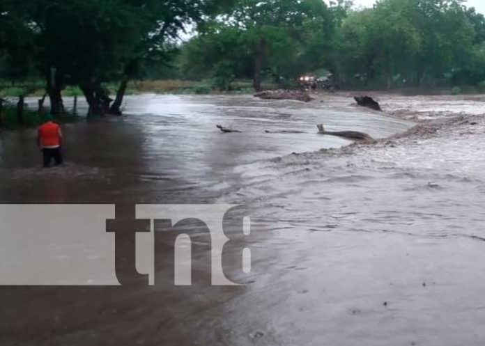 Ríos desbordados en Boaco por las lluvias recientes