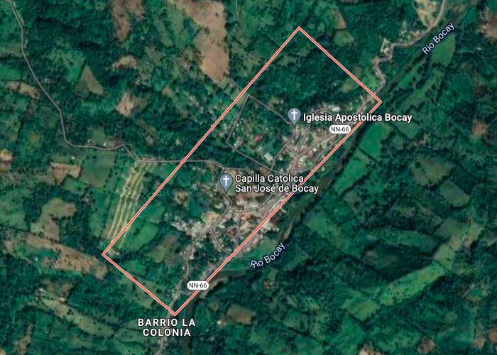  Mapa satelital de San José de Bocay, Jinotega 