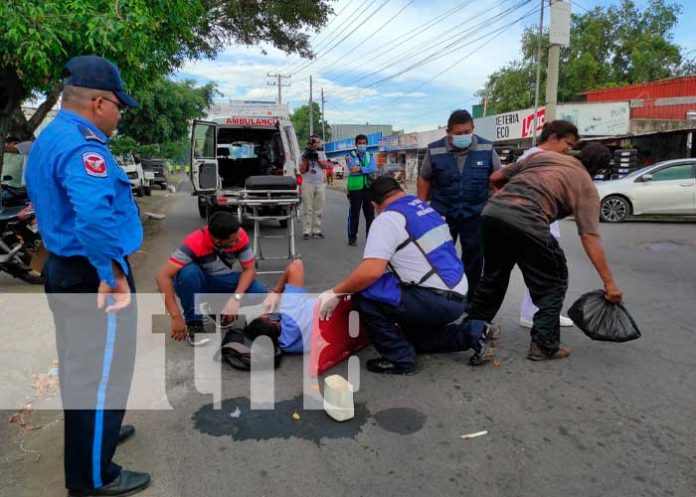 Accidente de tránsito en el sector de ENABAS, Managua