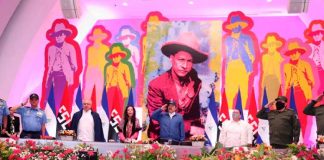 Presidente Daniel Ortega en acto por el 127 aniversario del natalicio del General Sandino