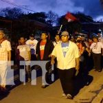 Militantes sandinistas en Juigalpa durante diana por el Día de la Dignidad Nacional