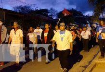 Militantes sandinistas en Juigalpa durante diana por el Día de la Dignidad Nacional