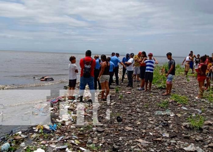 Orillas del Lago de Managua, donde apareció el cuerpo de un hombre flotando