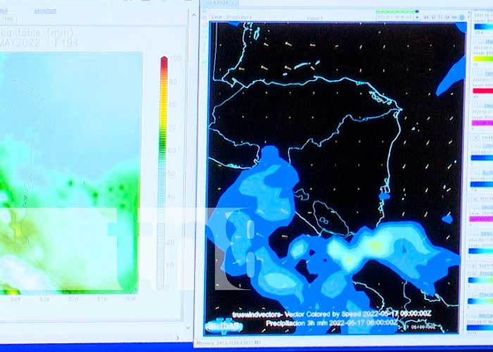 Imágenes satélites sobre fenómeno climático en Nicaragua