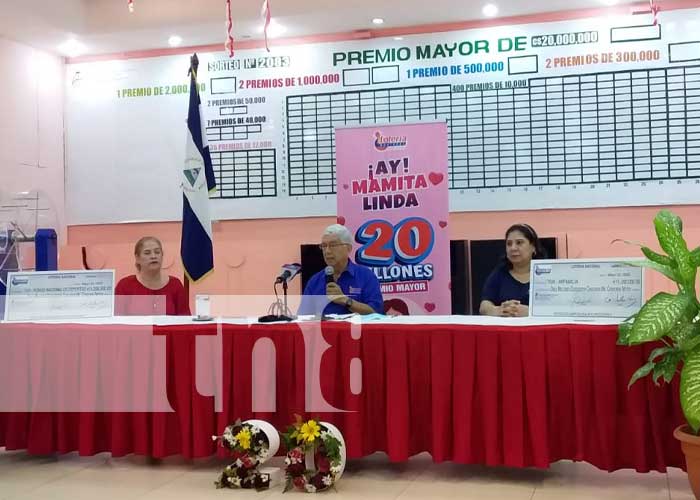 Entrega de utilidades por parte de la Lotería Nacional en Nicaragua