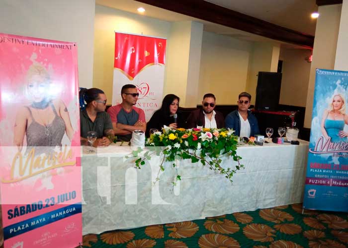 Conferencia de prensa sobre concierto de Marisela en Nicaragua