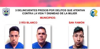 Personas detenidas por delitos en Matagalpa
