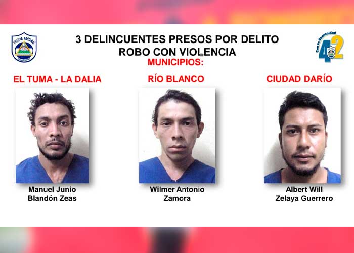 Personas detenidas por delitos en Matagalpa 