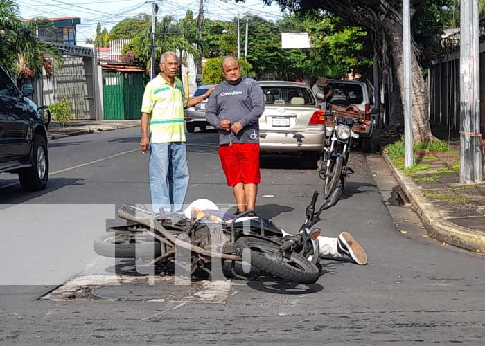 Accidente de tránsito en un cruce de Managua