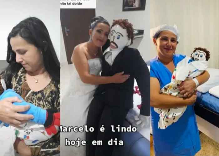 Brasileña se casa con muñeco de trapo y hasta 'tuvo hijo'