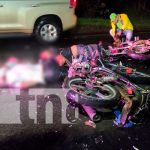 Motociclistas perecen tras sufrir brutal encontronazo en Managua