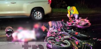 Motociclistas perecen tras sufrir brutal encontronazo en Managua