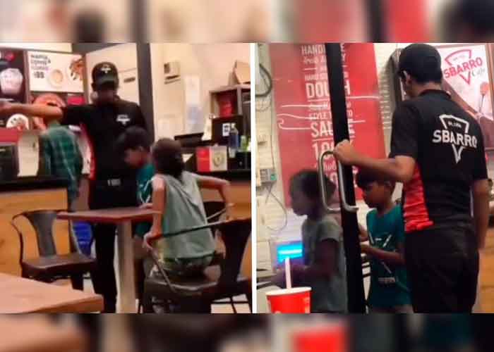 Trabajador es criticado por sacar a niños de un restaurante