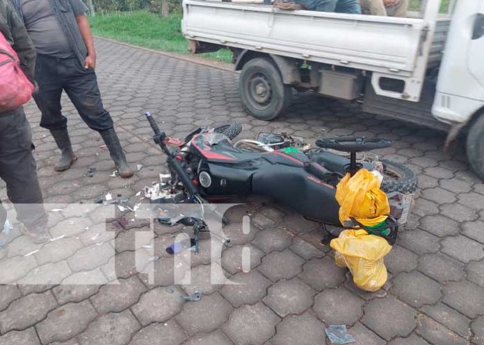 Accidente de tránsito deja a motociclista lesionado en La Libertad, Juigalpa