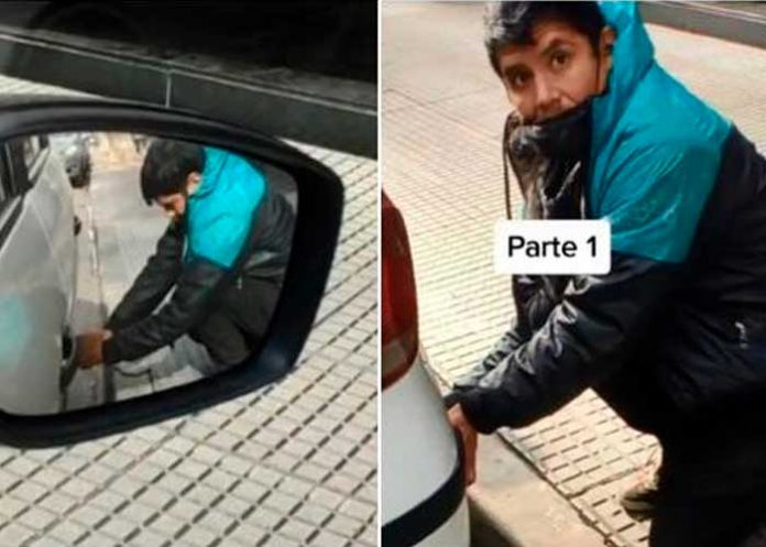Ladrón intenta robar un carro sin saber que el dueño está adentro